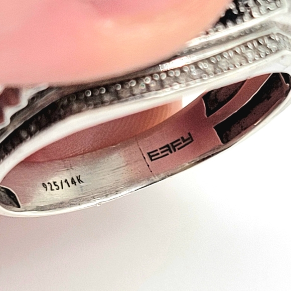 SOLD-EFFY Mens 1/2CTTW Black Diamond and Clear Diamond Ring in 925 Sterling - Picture 12 of 13